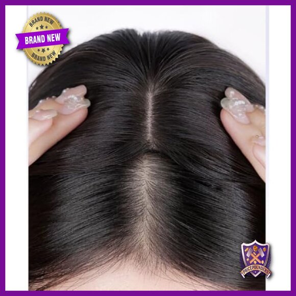 12 Inch Human Hair Clip-In Bangs Topper with 360 3D Swiss Base